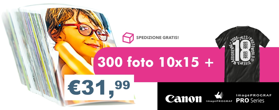 Offerta lampo Pack 300 Foto 10x15 | MAGLIETTA OMAGGIO