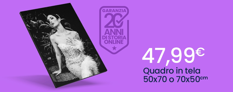 Offerta lampo FotoQuadro 50x70 su Tela Fine Art montata su Telaio 2 cm