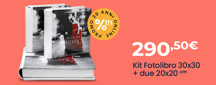 Offerta lampo Kit 30x30 Personalizzato + due 20x20 - 40 fogli 80 pagine