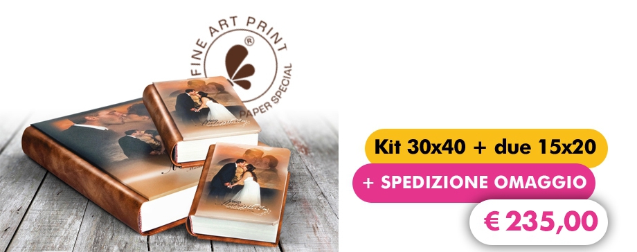 Offerta lampo Kit 30x40 Personalizzato + due 15x20 - 40 fogli 80 pagine